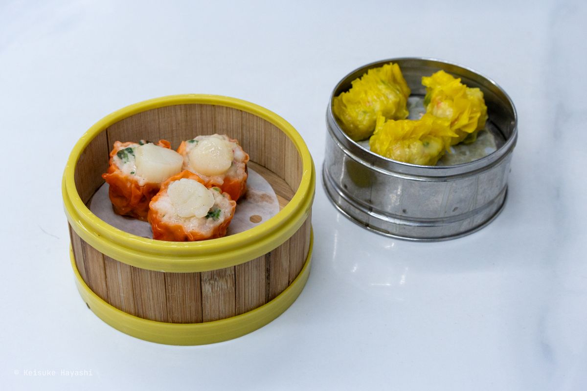 帆立焼売と魚翅餃（サメのヒレ餃子）