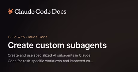 Create custom subagents - Claude Code Docsのカバー画像